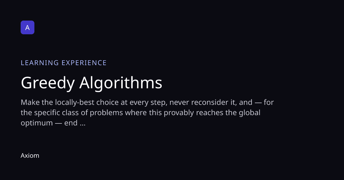 Greedy Algorithms