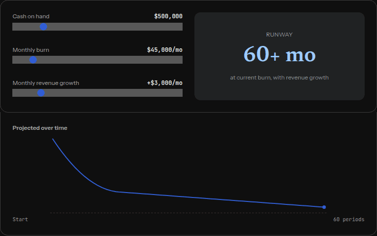 Runway & Burn Rate Calculator