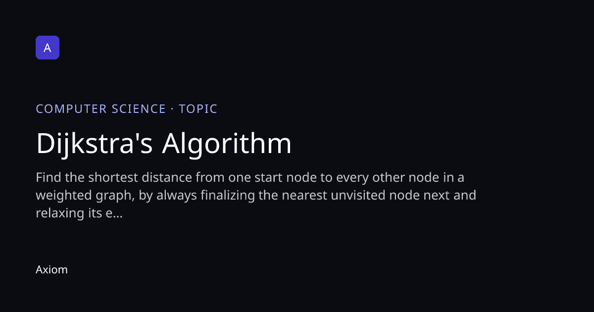 Dijkstra's Algorithm